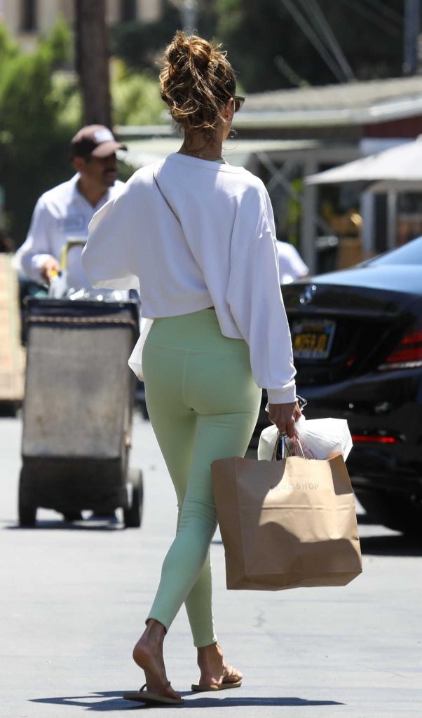 Alessandra Ambrosio in an Olive Leggings