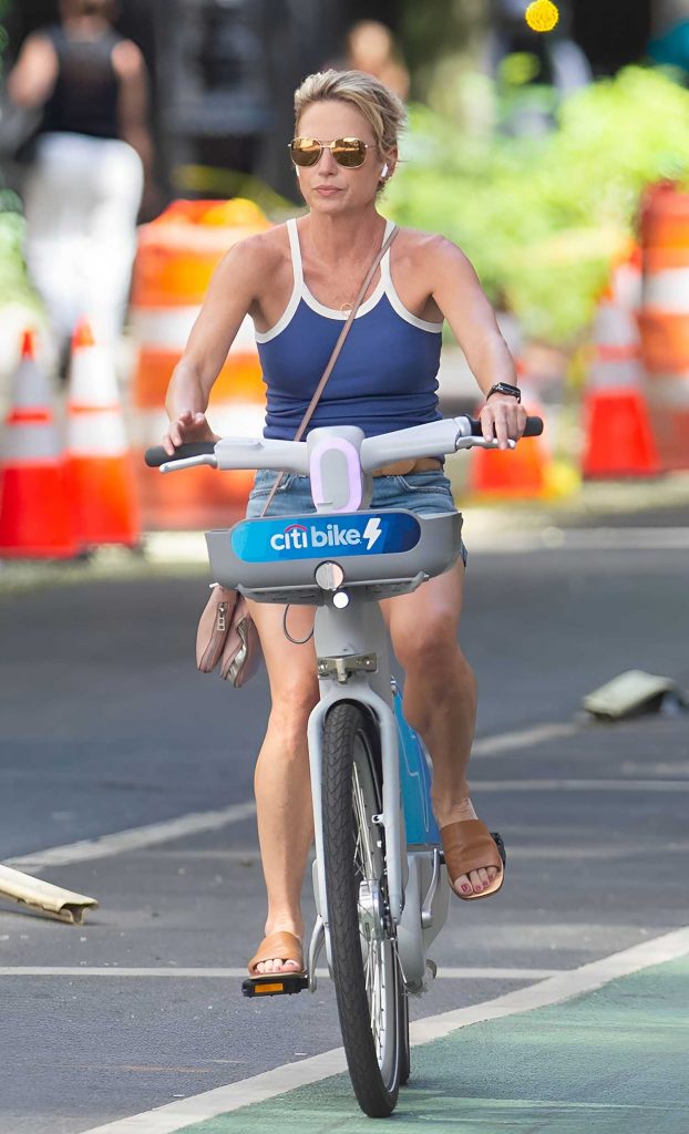 Amy Robach in a Blue Tank Top