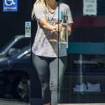 Ariana Madix in a Striped Tee Leaves Stretch Lab Gym in Studio City