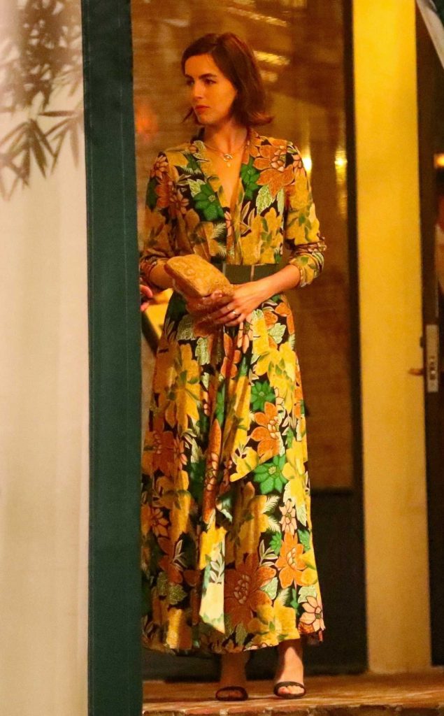 Camilla Belle in a Floral Dress