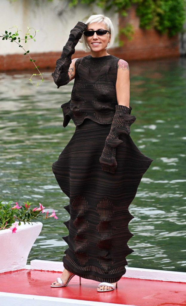 Caterina Murino in a Black Dress