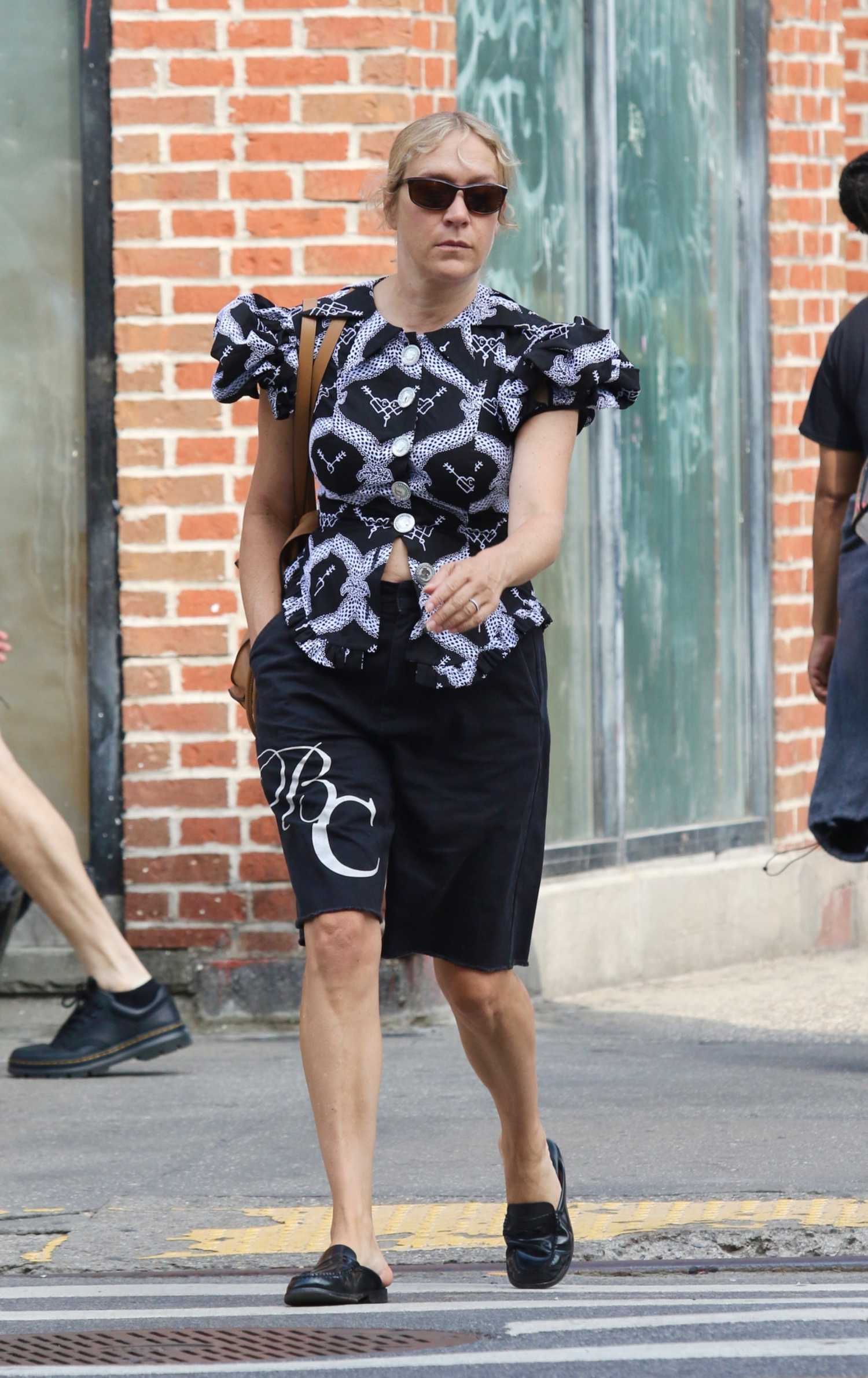 Chloe Sevigny in a Black Shorts Was Seen During a Stroll in Manhattan’s