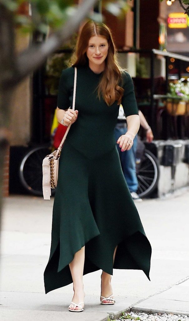 Jennifer Gates in a Green Dress