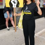 Laura Gomez Attends the SAG-AFTRA and WGA Strike in New York