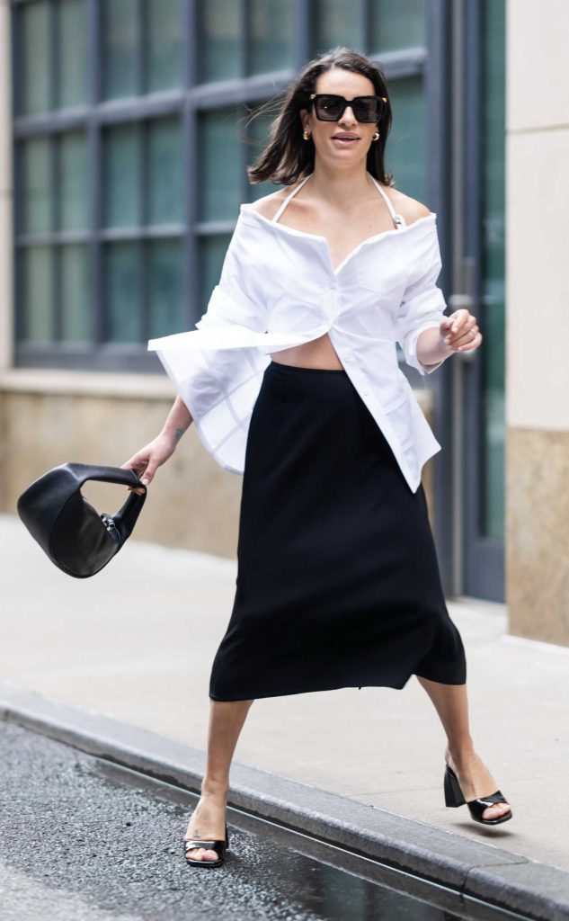 Lea Michele in a White Blouse