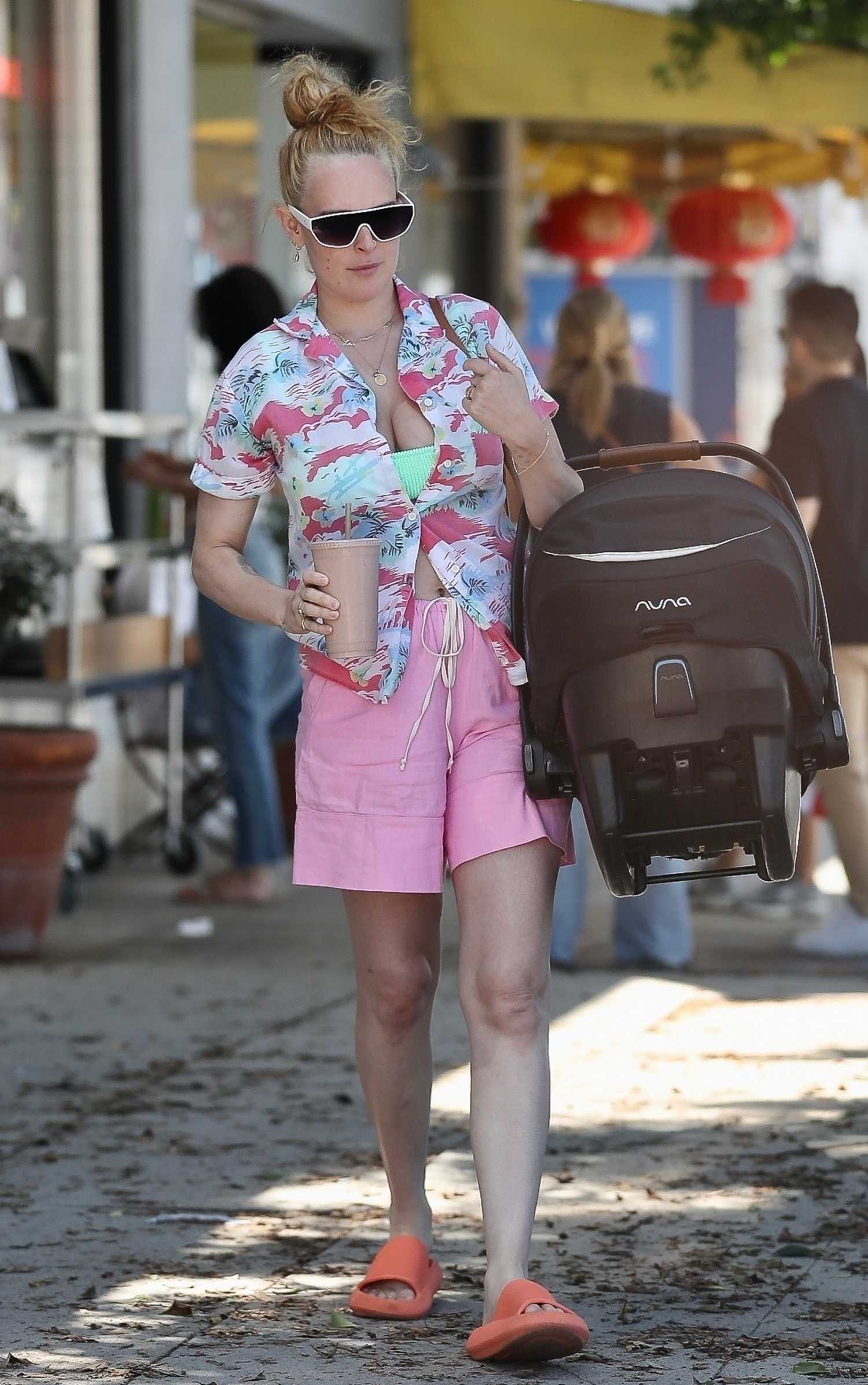 Rumer Willis in a Pink Shorts Was Seen Out with Her Baby in West ...