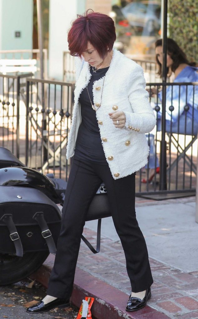 Sharon Osbourne in a White Blazer