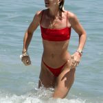 Vogue Williams in a Red Bikini Hits the Beach with Spencer Matthews in Sotogrande