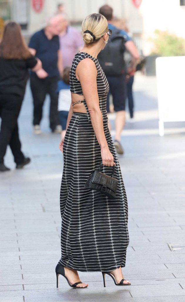 Ashley Roberts in Black Split Dress