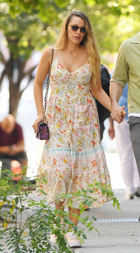 Blake Lively in a Floral Dress