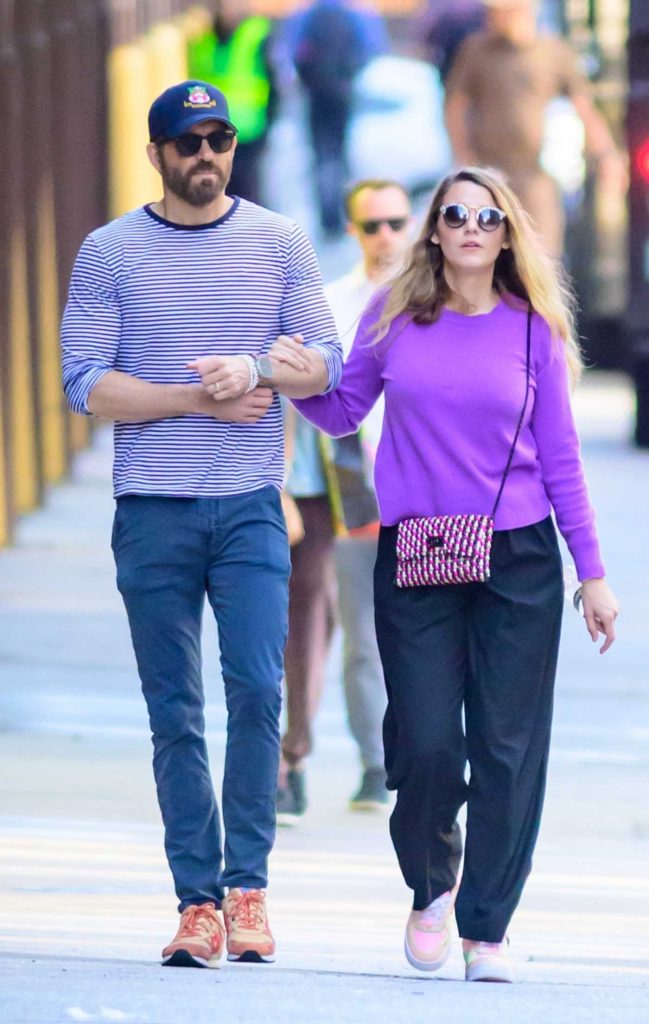 Blake Lively in a Purple Sweatshirt
