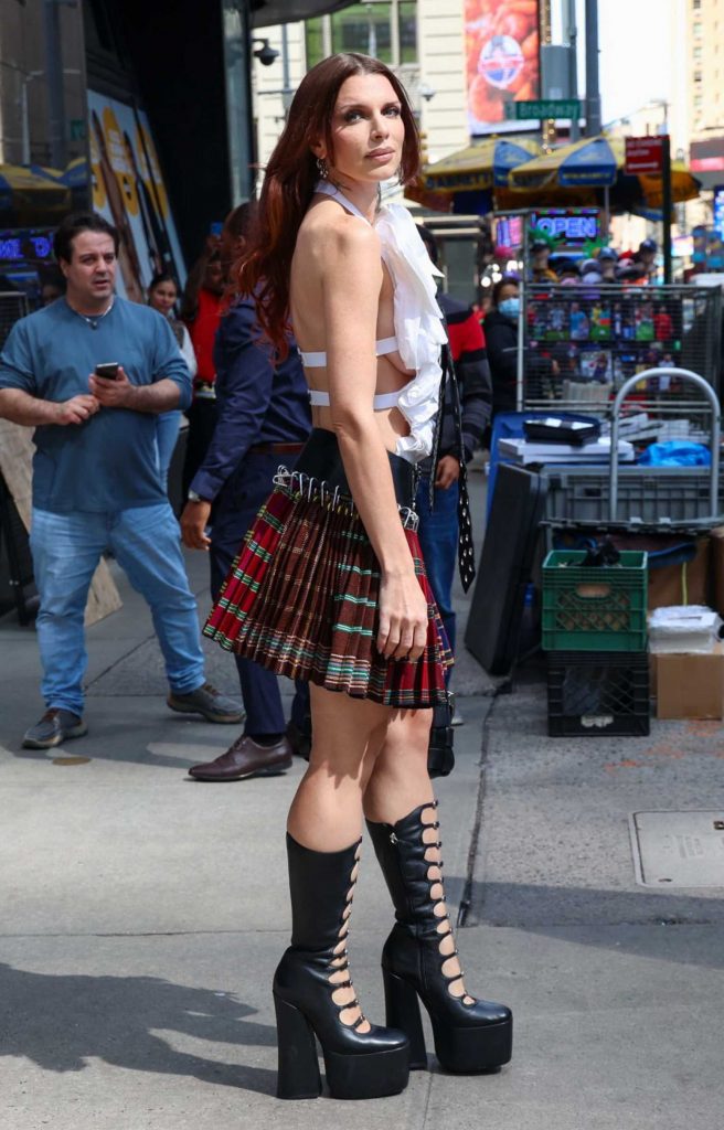 Julia Fox in a Plaid Mini Skirt