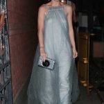 Lily Allen in a Grey Dress Leaves The Duke of York Theatre in London
