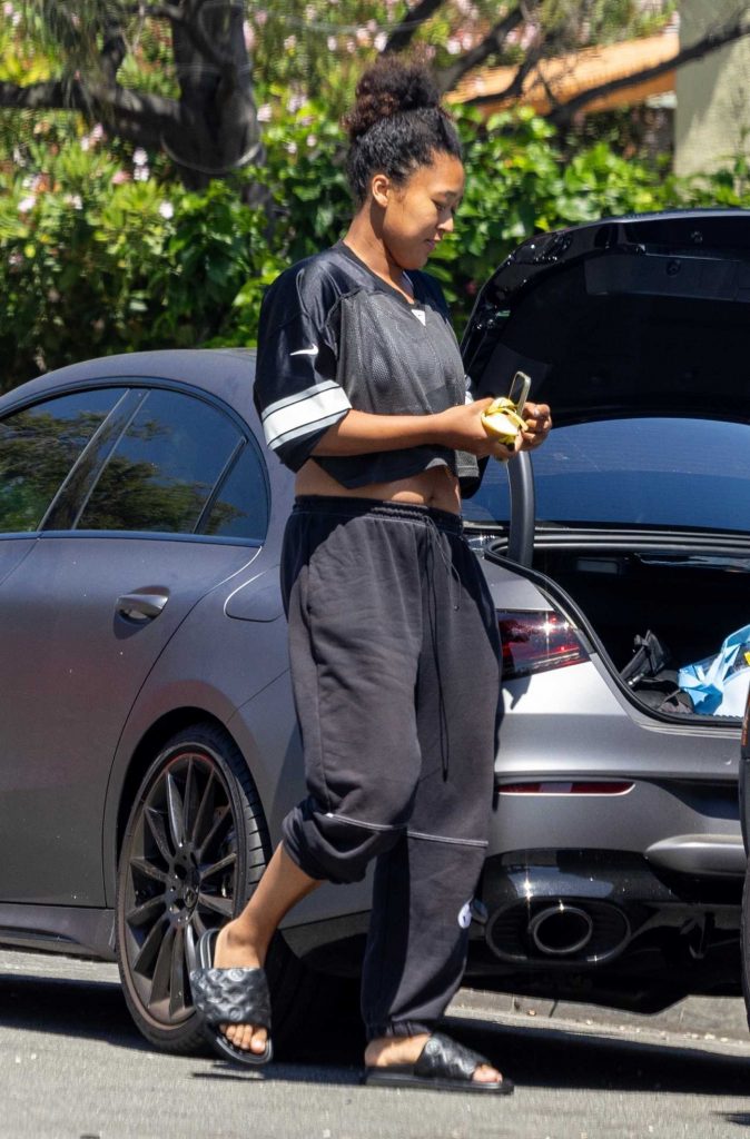 Naomi Osaka in a Black Sweatpants