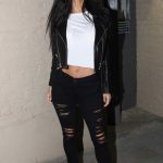 Nicole Scherzinger in a Black Leather Jacket Arrives at Her Sunset Blvd Play in London