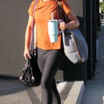 Alyson Hannigan in an Orange Tee Leaves the Dancing With The Stars Studio for Practice in Los Angeles