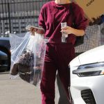 Ariana Madix in a Maroon Sweatsuit Arrives for Practice at the Dancing with the Stars Rehearsal Studio in Los Angeles