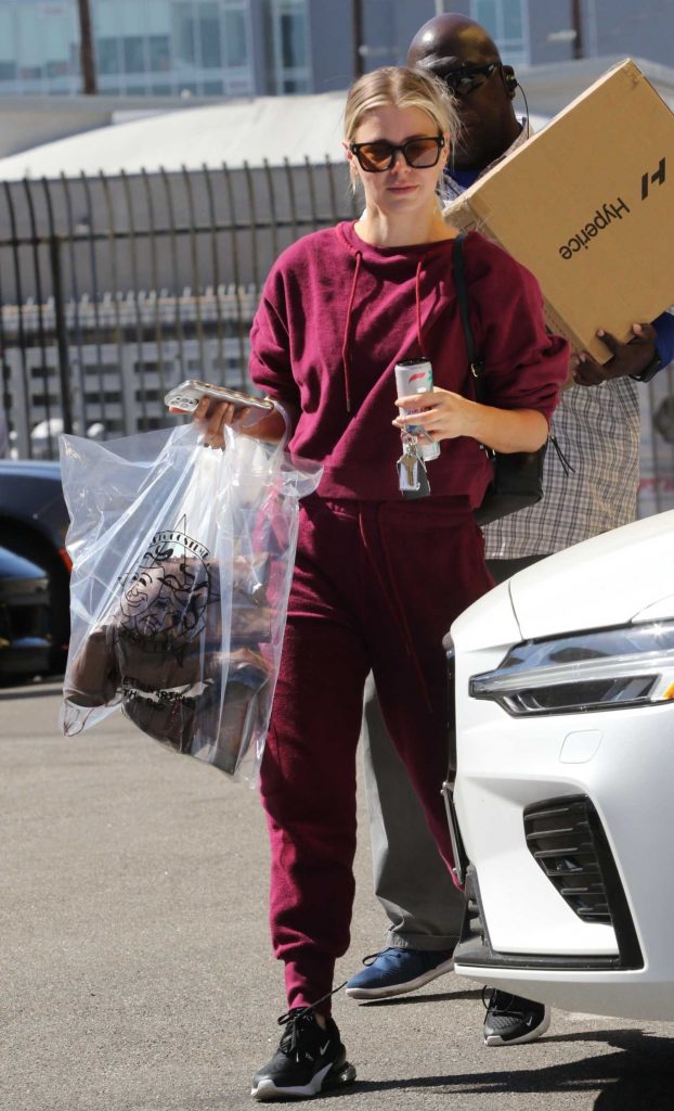 Ariana Madix in a Maroon Sweatsuit