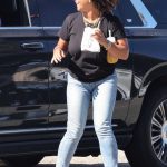 Aryn Drake-Lee in a Black Tee Was Seen Out in Los Angeles