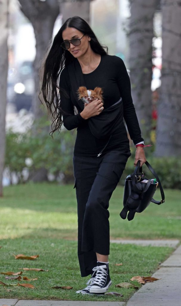 Demi Moore in a Black Outfit