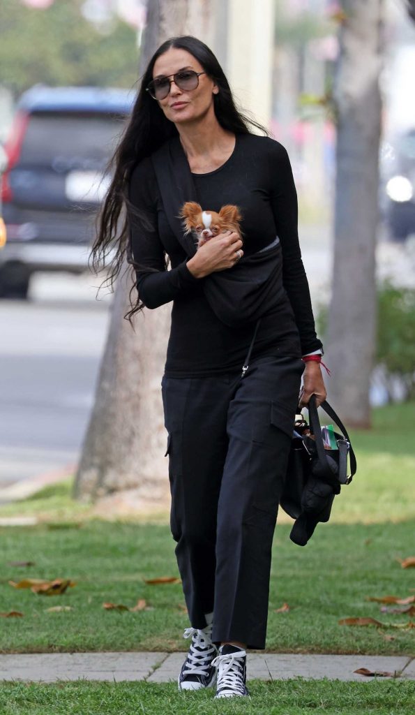 Demi Moore in a Black Outfit