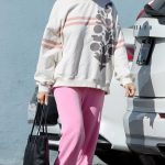 Donna D’Errico in a Pink Sweatpants Was Seen Out in Los Angeles