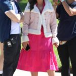 Lacey Chabert in a Pink Dress Was Seen on the Set of the Mean Girls Themed Pepsi Commercial Filming in Los Angeles
