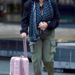 Lisa Maffia in an Olive Pants Leaves the BBC Breakfast Studios in Manchester
