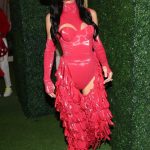 Paris Hilton in a Red Mushroom Princess Costume Arrives at a Halloween Party in Los Angeles