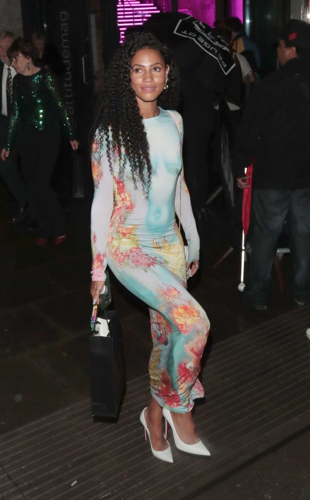 Vick Hope in a Floral Dress