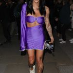 Yinka Bokinni in a Purple Dress Arrives at 2023 Attitude Awards in London