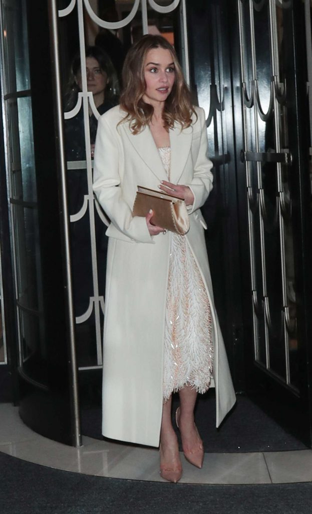 Emilia Clarke in a White Coat
