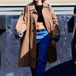 Hailey Bieber in a Tan Trench Coat Steps Out for a Sunday Breakfast with Friends in Beverly Hills