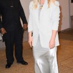 Hilary Duff in a White Blazer Arrives at CBS Morning Show in New York