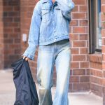 Irina Shayk in a Double Denim Was Seen Out in New York City