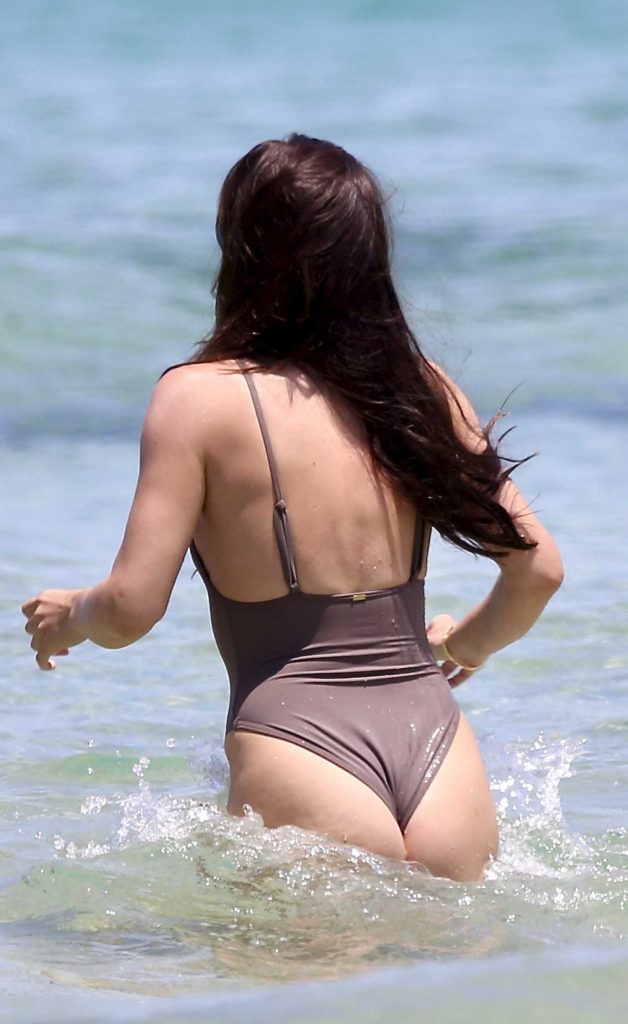 Lauren Giselle Sintes in a Tan Swimsuit