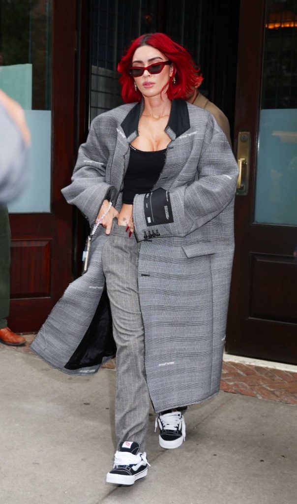 Megan Fox in a Grey Coat