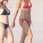 Gwyneth Paltrow in a Pink Bikini on the Beach in Mexico