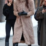 Kendall Jenner in a Beige Fur Coat Was Seen Out in Aspen
