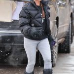 Kyle Richards in a Black Prada Jacket Does Last Minute Christmas Eve Shopping in Aspen