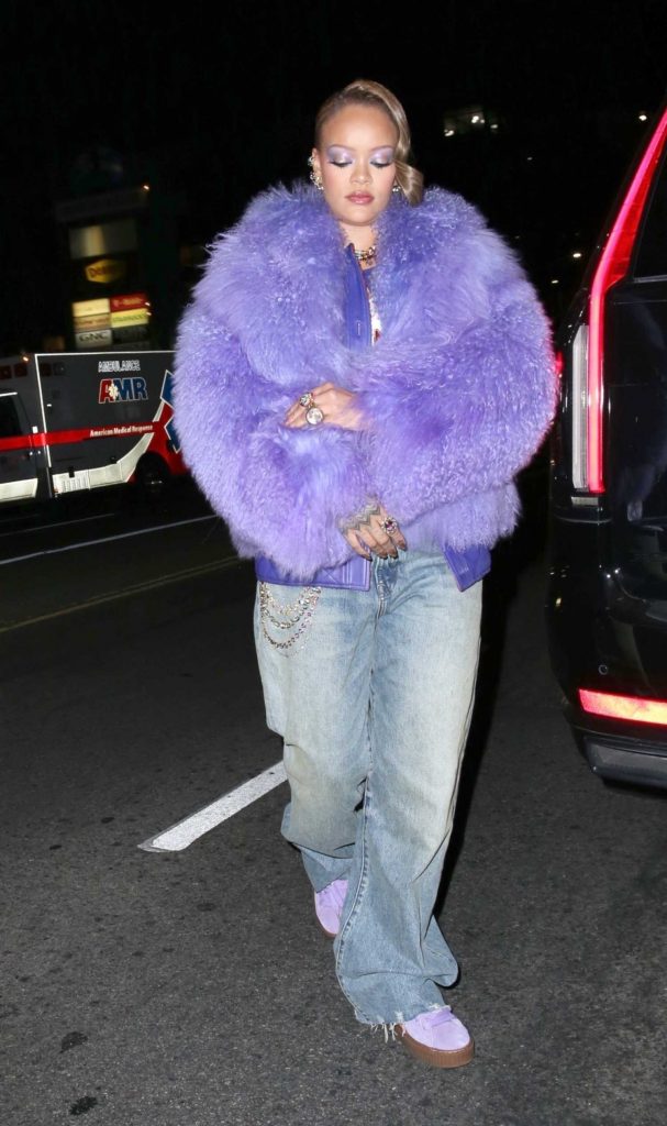 Rihanna in a Purple Jacket