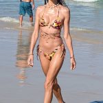Alessandra Ambrosio in a Floral Bikini on the Beach in Brazil