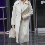 Amanda Holden in a White Coat Leaves the Global Studios in London