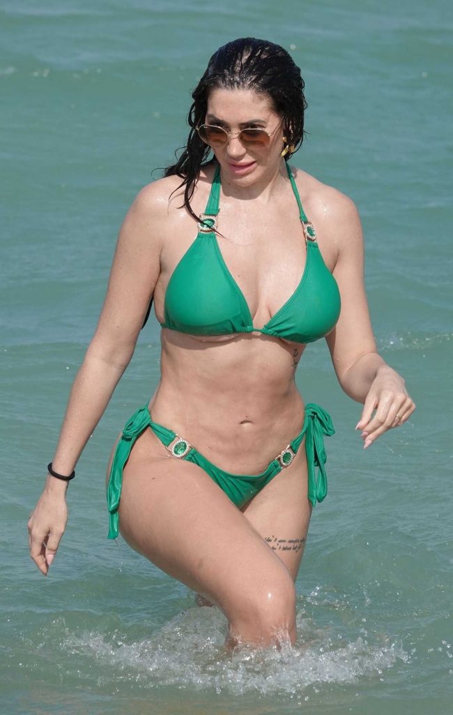 Chloe Ferry in a Green Bikini