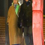 Claire Danes in a Beige Coat Steps Out for a Late Night Shopping Trip with Hugh Dancy in New York