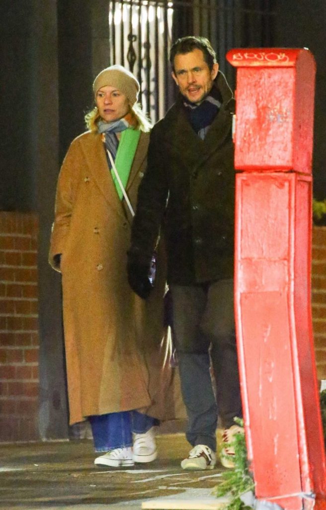 Claire Danes in a Beige Coat
