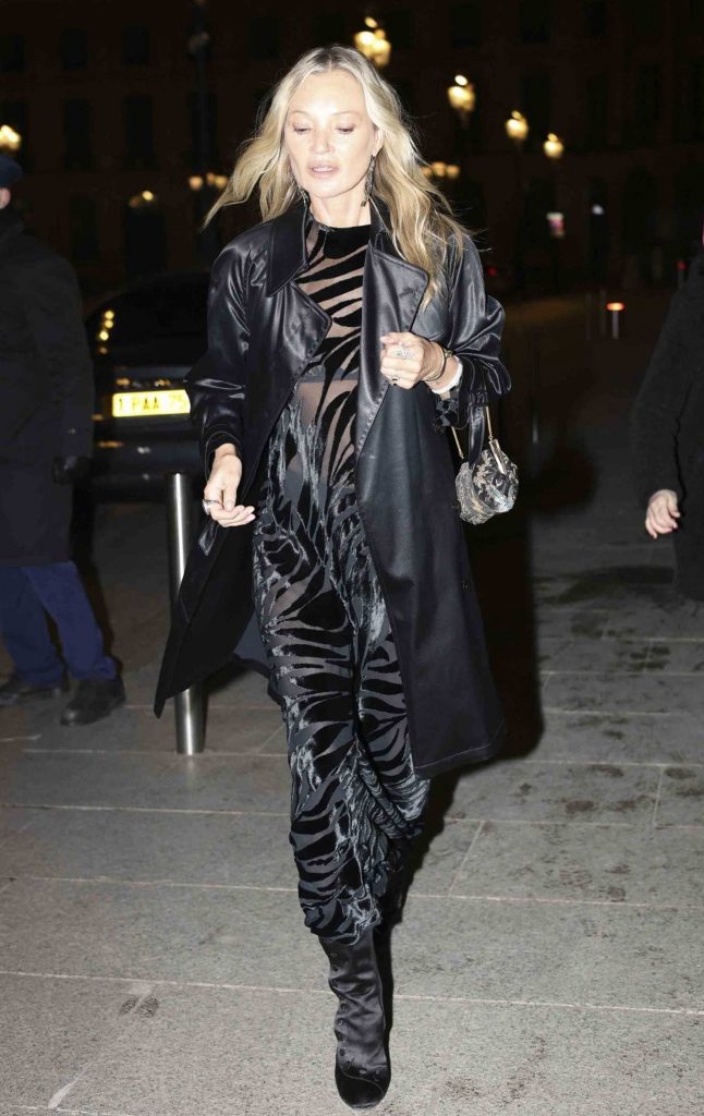 Kate Moss in a Black Trench Coat