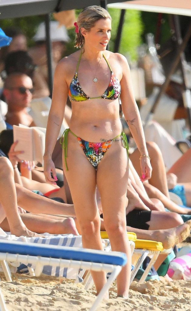 Sarah Jayne Dunn in a Colourful Bikini