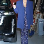 Ariana DeBose in a Blue Blazer Arrives to Live with Kelly and Mark Studios in New York