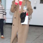 Chloe Fineman in a Caramel Coloured Coat Leaves The Drew Barrymore Show in New York